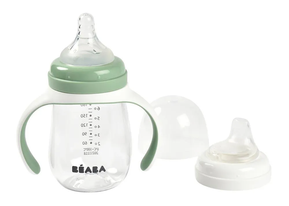 Beaba 2 in 1 Bottle to Sippy Training Cup - Sage