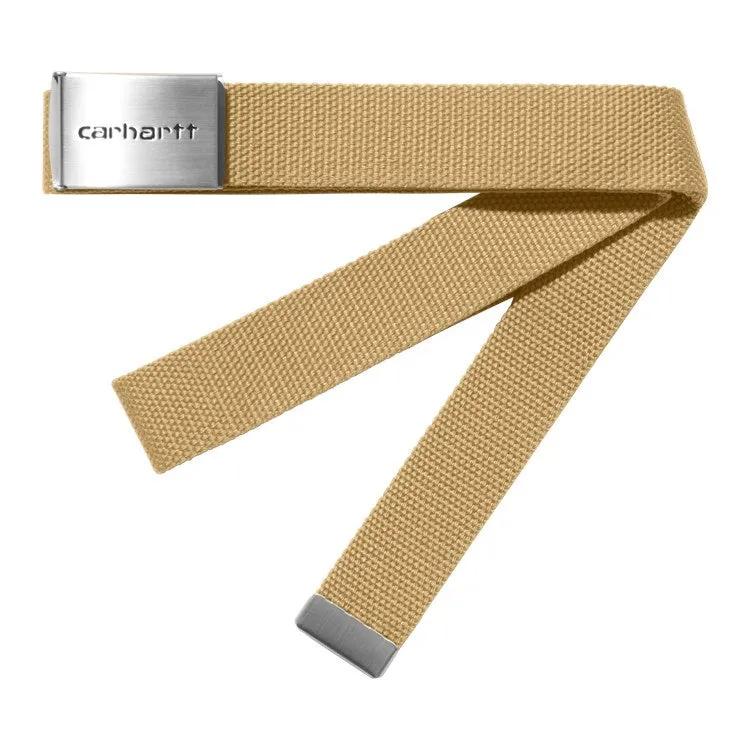 CARHARTT WIP CLIP BELT CHROME BOURBON