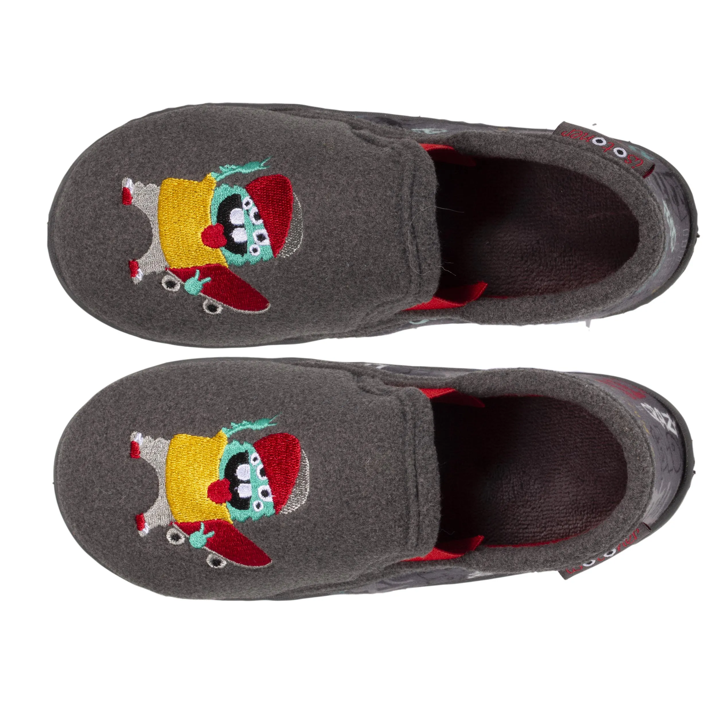 Chaussons mocassins Enfant Monstre Gris