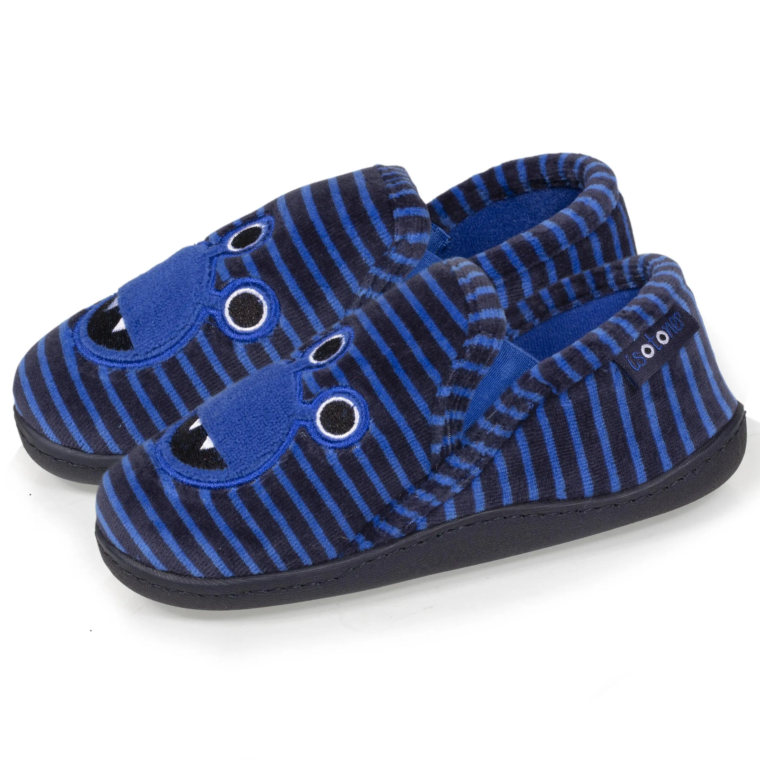 Chaussons mocassins Enfant Monstre Rayures