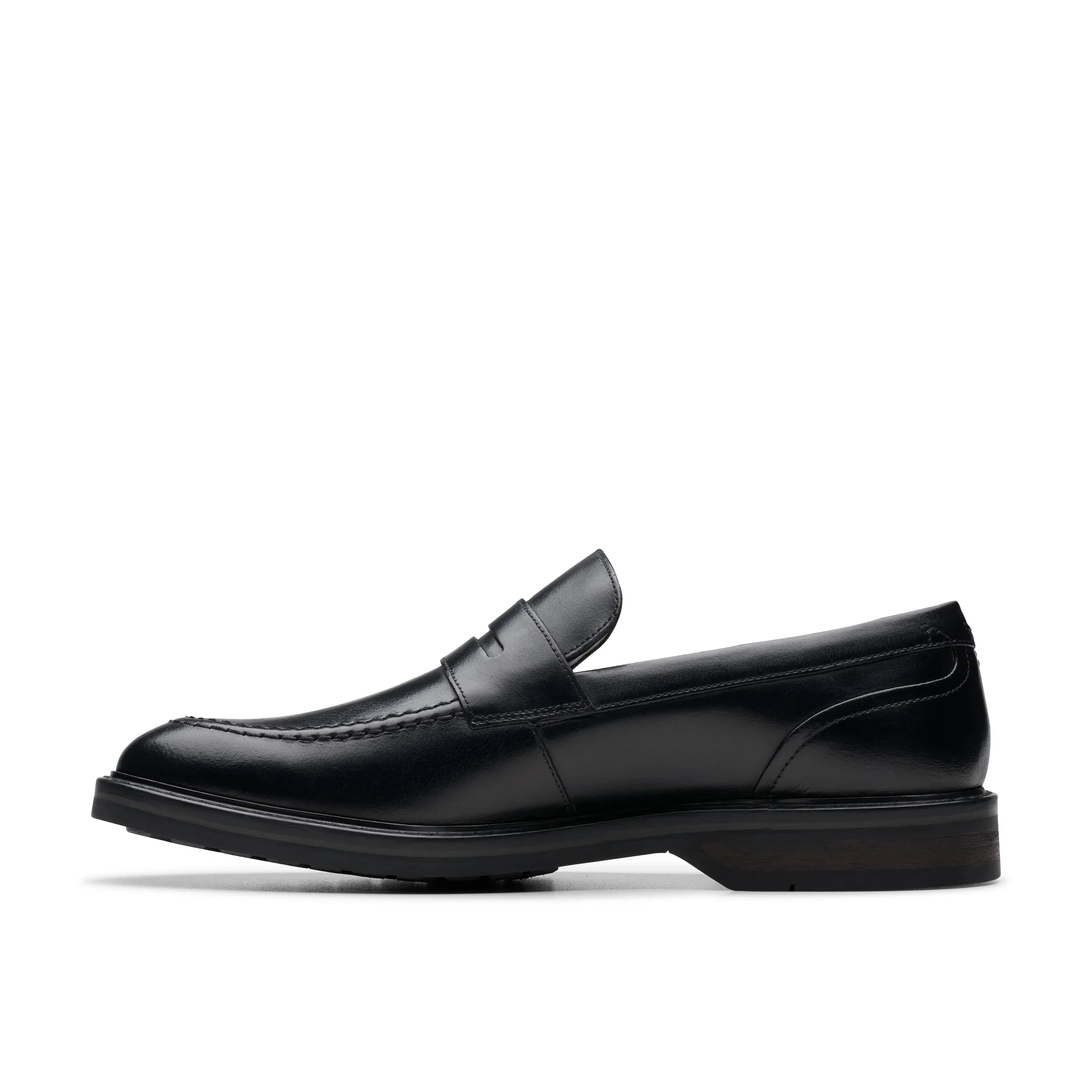 CLARKS | MOCASINES HOMBRE | ALDWIN STEP BLACK LEATHER | NEGRO