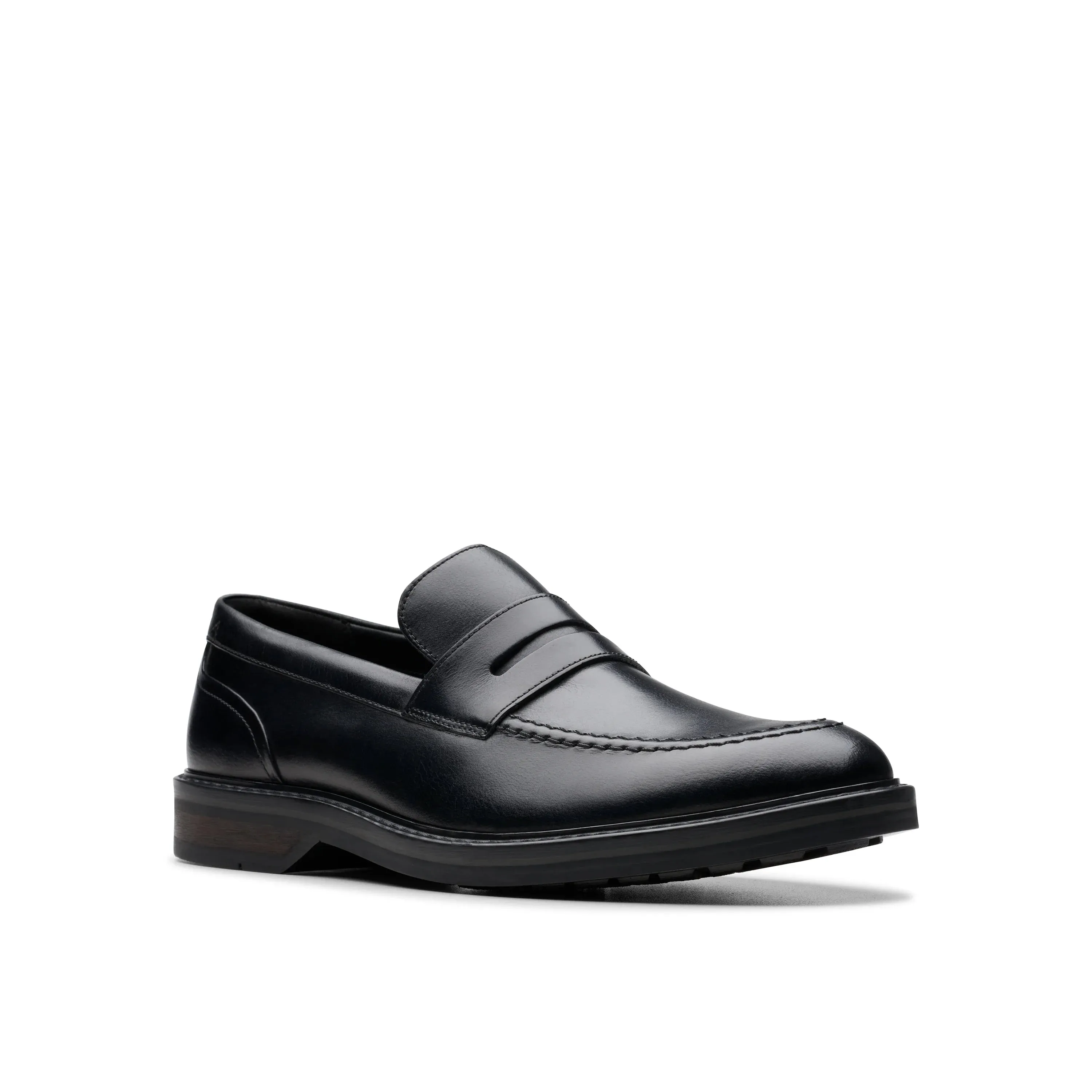 CLARKS | MOCASINES HOMBRE | ALDWIN STEP BLACK LEATHER | NEGRO