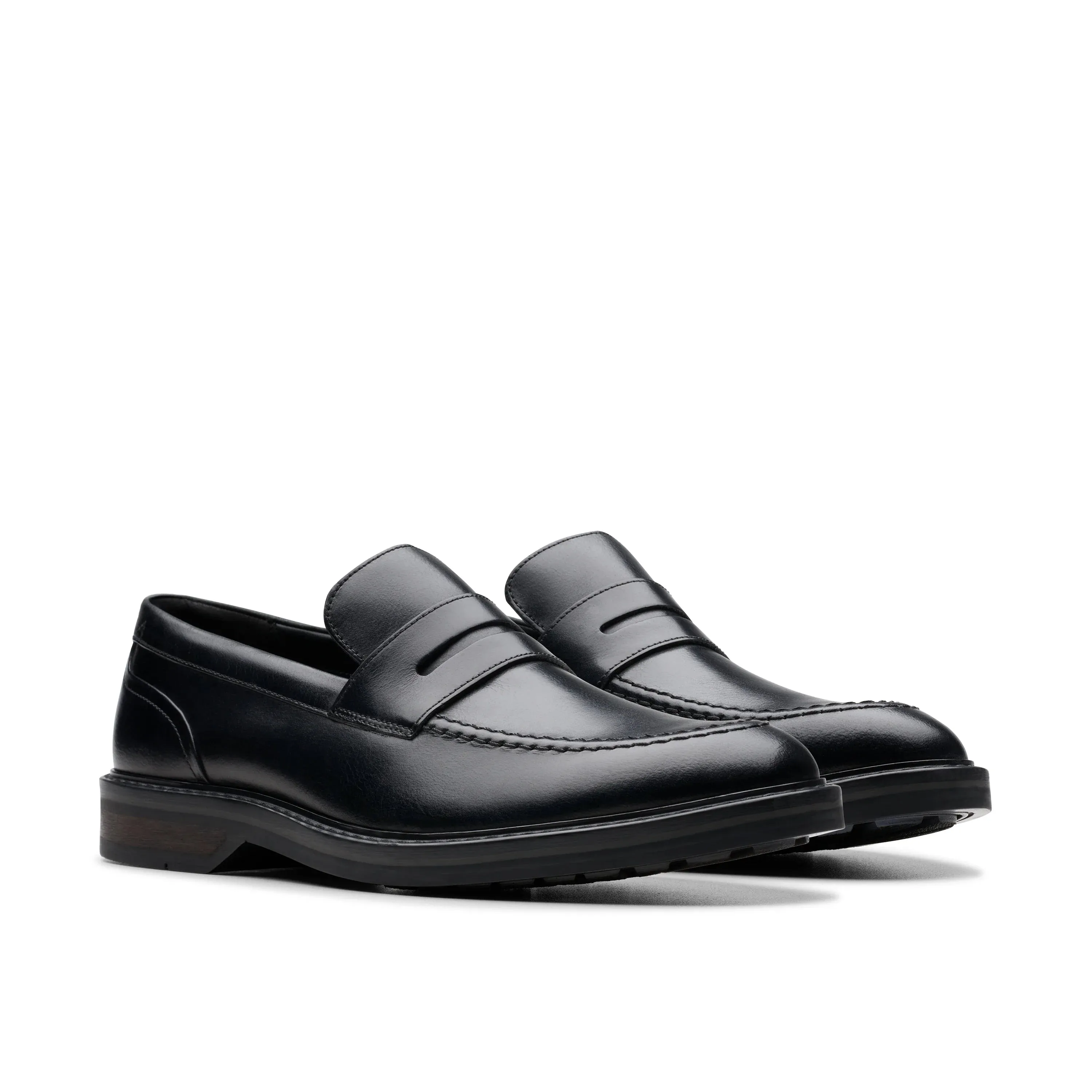 CLARKS | MOCASINES HOMBRE | ALDWIN STEP BLACK LEATHER | NEGRO