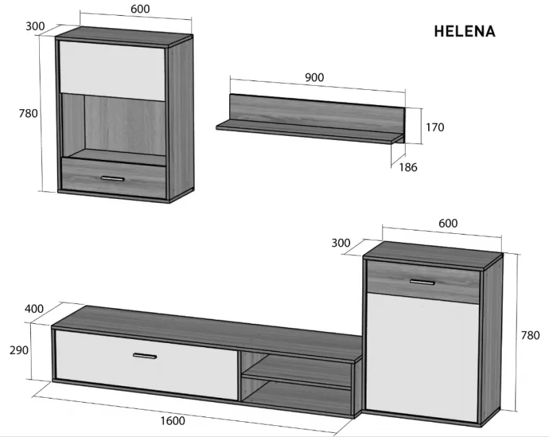 CONJUNTO MUEBLES SALON HELENA