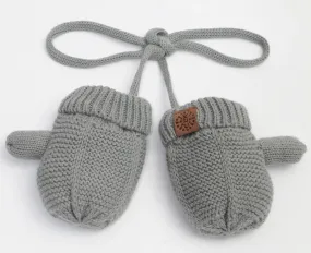 Cotton Knit Baby Mitten - Grey | CALIKIDS