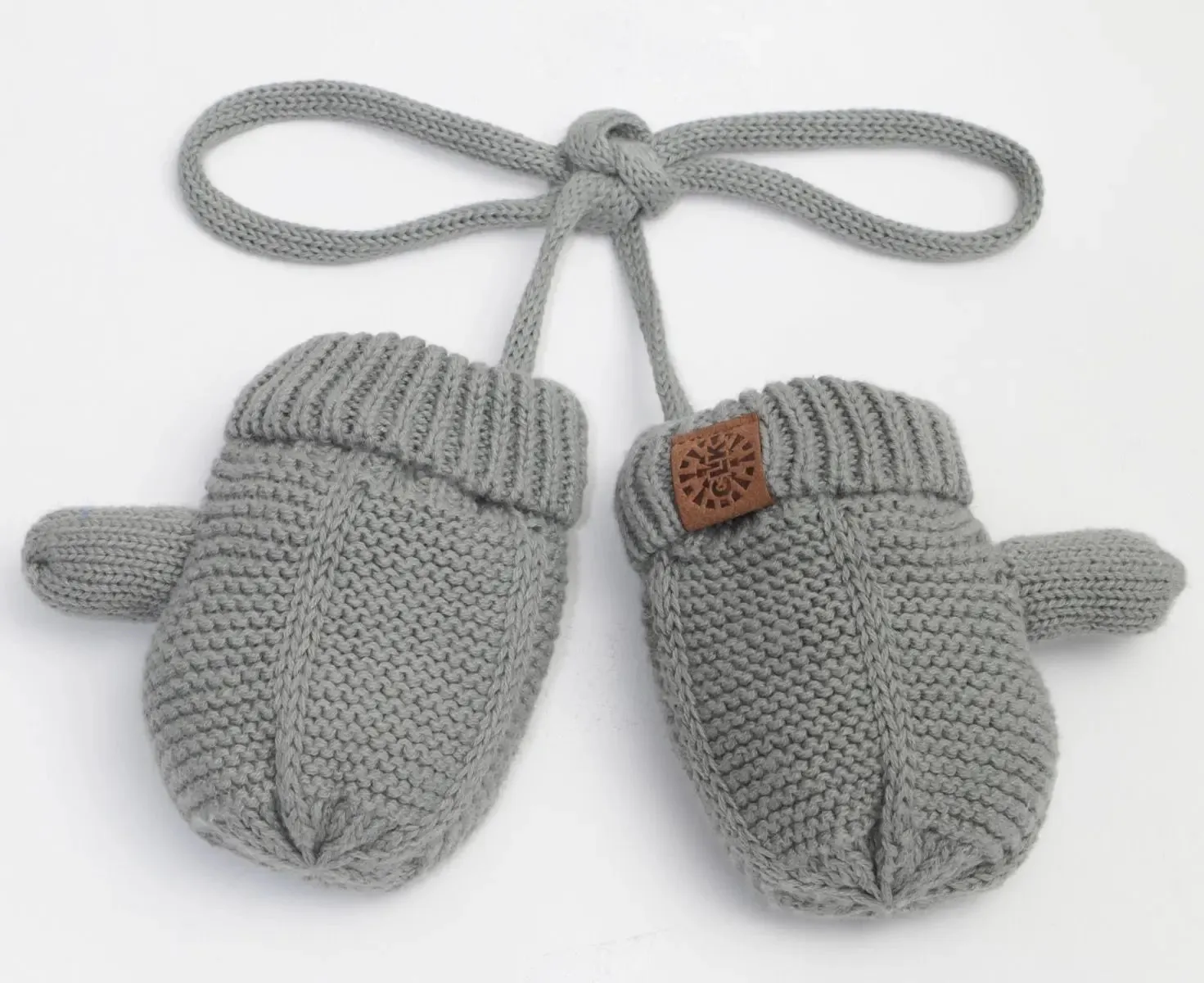 Cotton Knit Baby Mitten - Grey | CALIKIDS