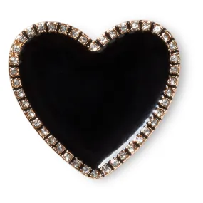 Jibbitz Unisex Black Heart With Gold Outline Joyería