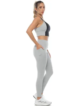 LEGGING TEXTURIZADO TIRO ALTO CON COMPRESIÓN MEDIA Y BOLSILLO LATERAL