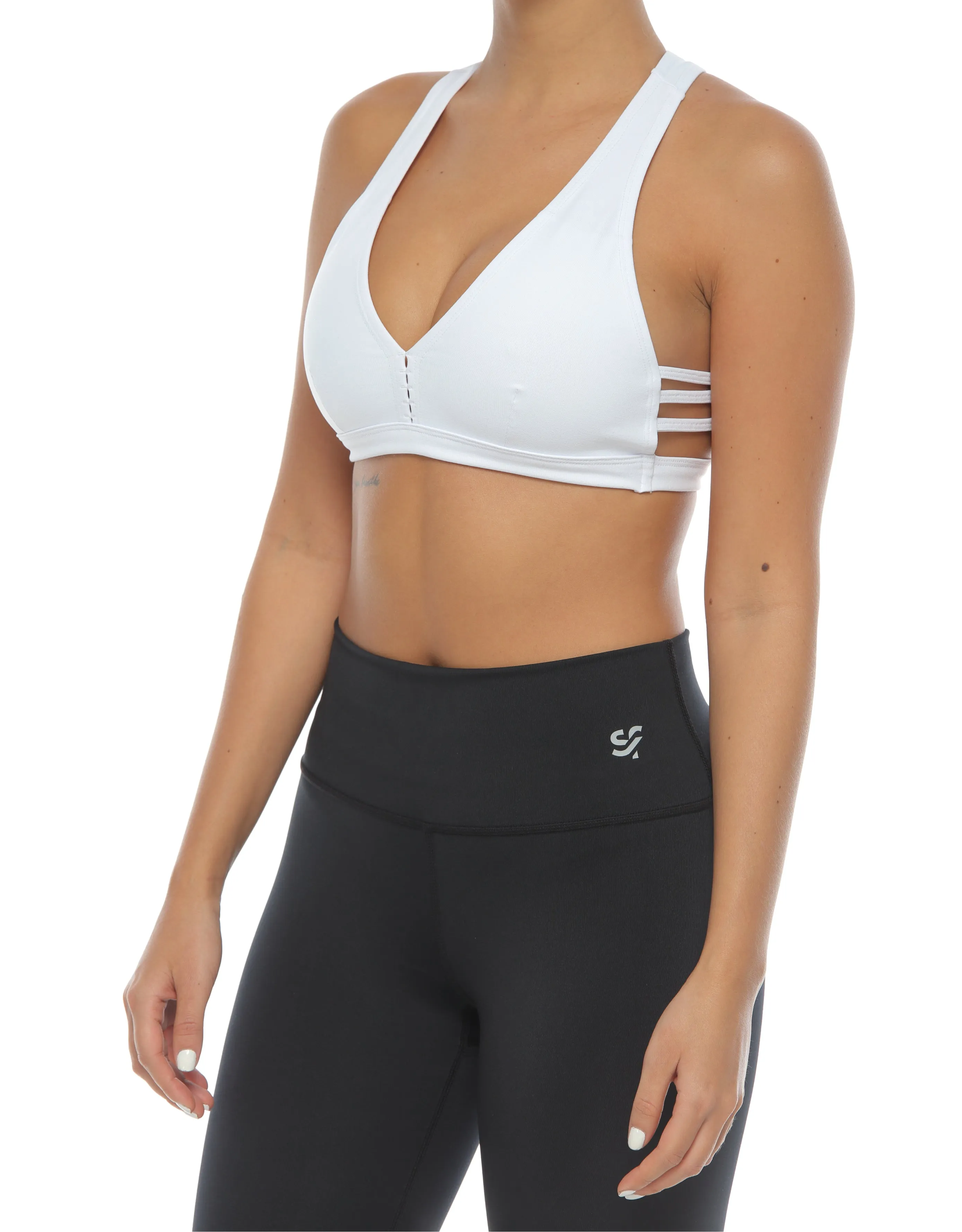 TOP TIRA LATERAL EN NYLON CON ESTIRAMIENTO 4D Y COPAS REMOVIBLES